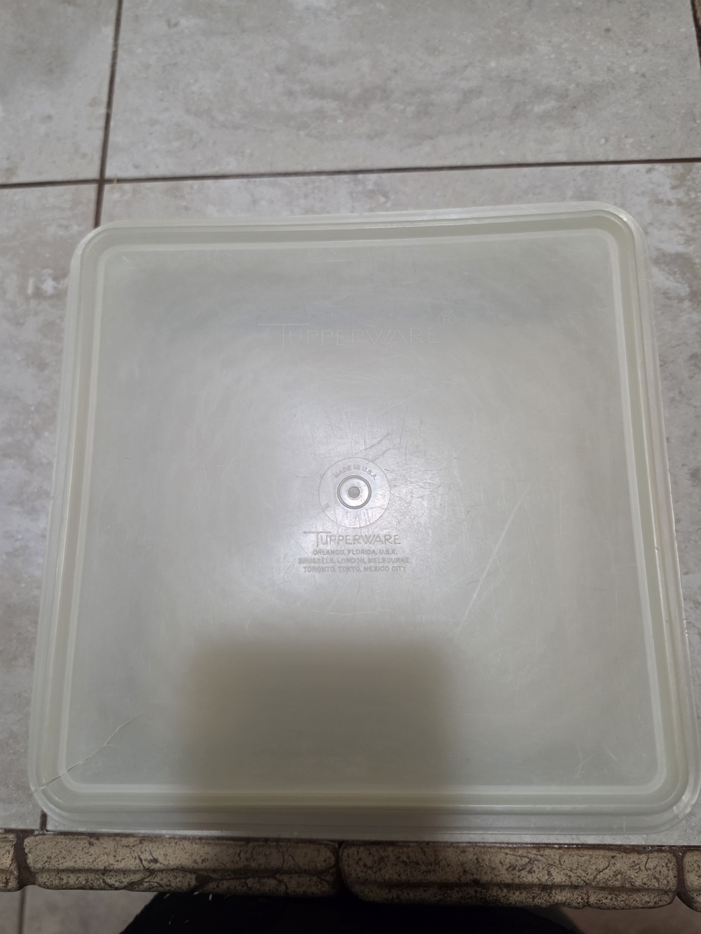 Vintage Tupperware Square Food Storage Lid in White